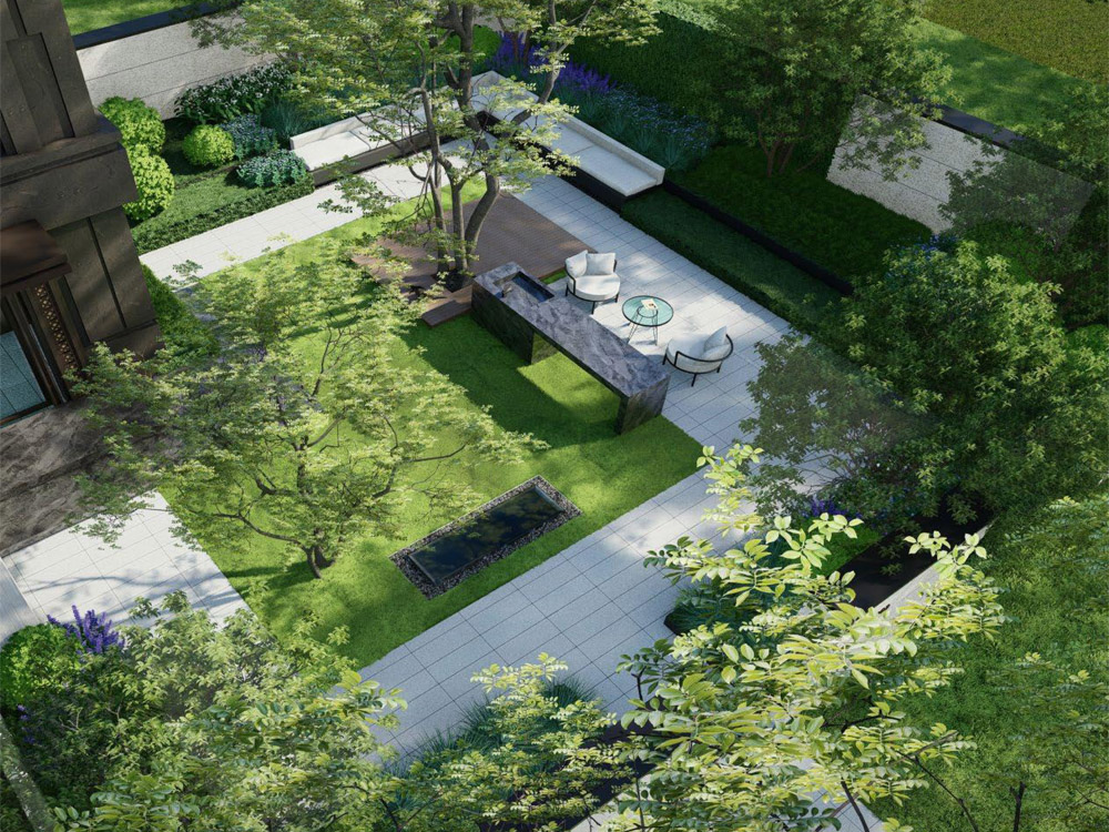 白(bái)桦林(lín)溪庭院